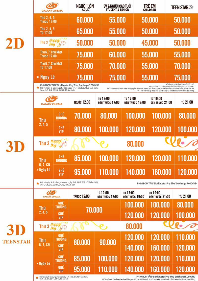 (HCM) Tổng hợp các ngày khuyến mãi vé xem phim chỉ dưới